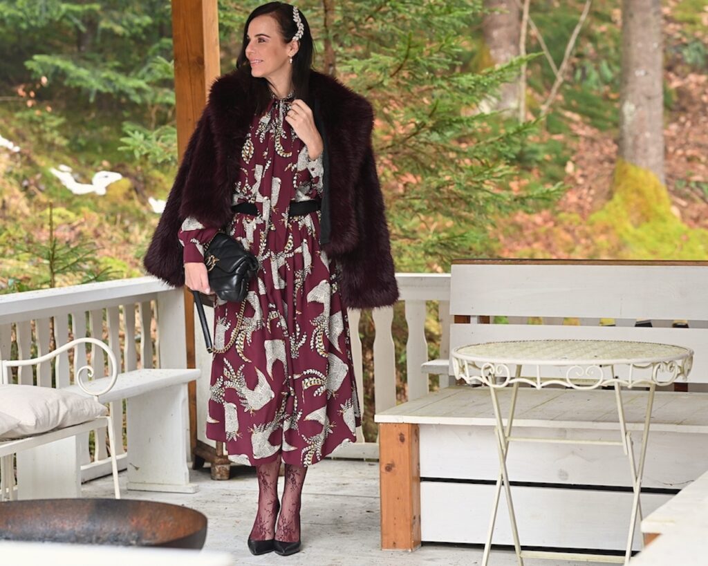 Style of the day: puffy and burgundy