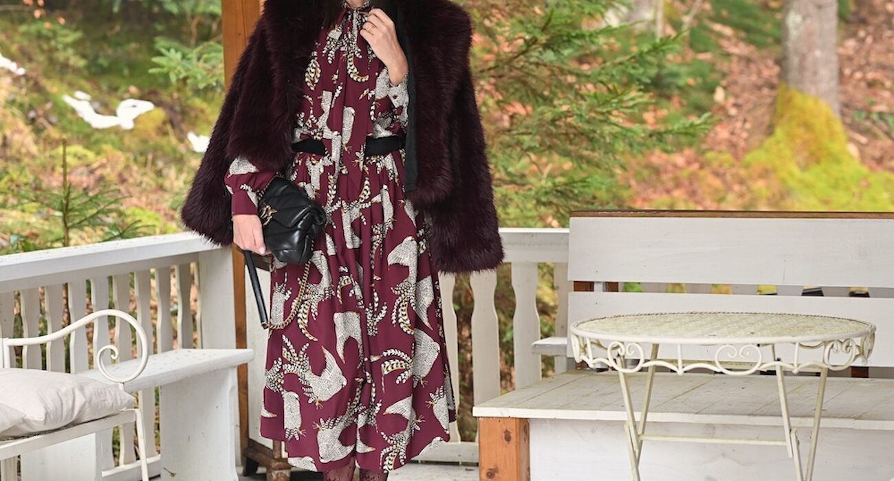 Style of the day: puffy and burgundy