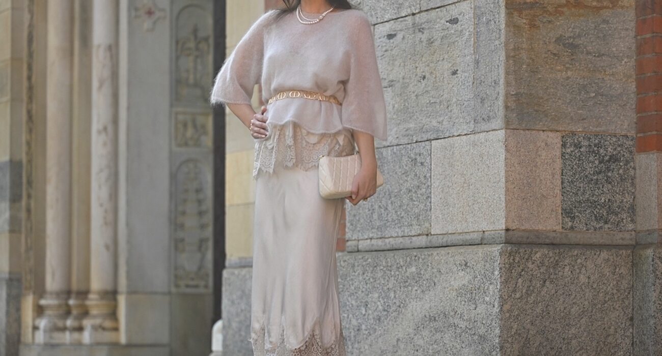 Style of the day: lace and satin