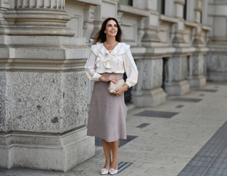 Style of the Day: Ruffles and a Wool Skirt